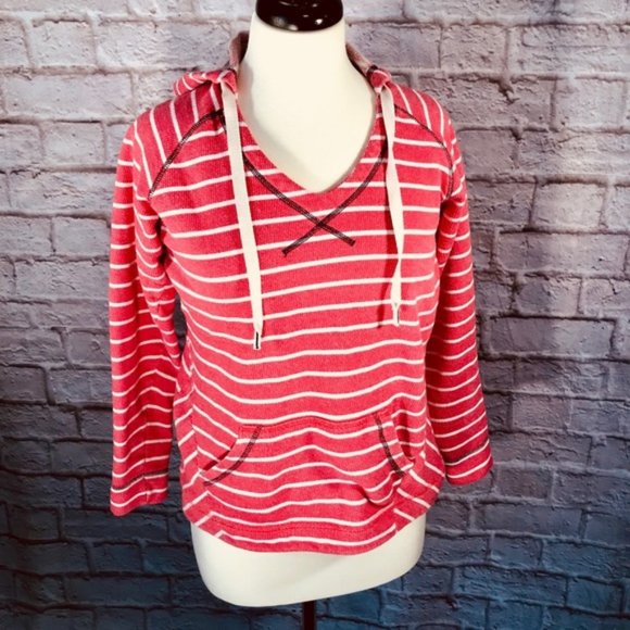 Columbia Jackets & Blazers - Columbia pullover red and white striped hoodie SM